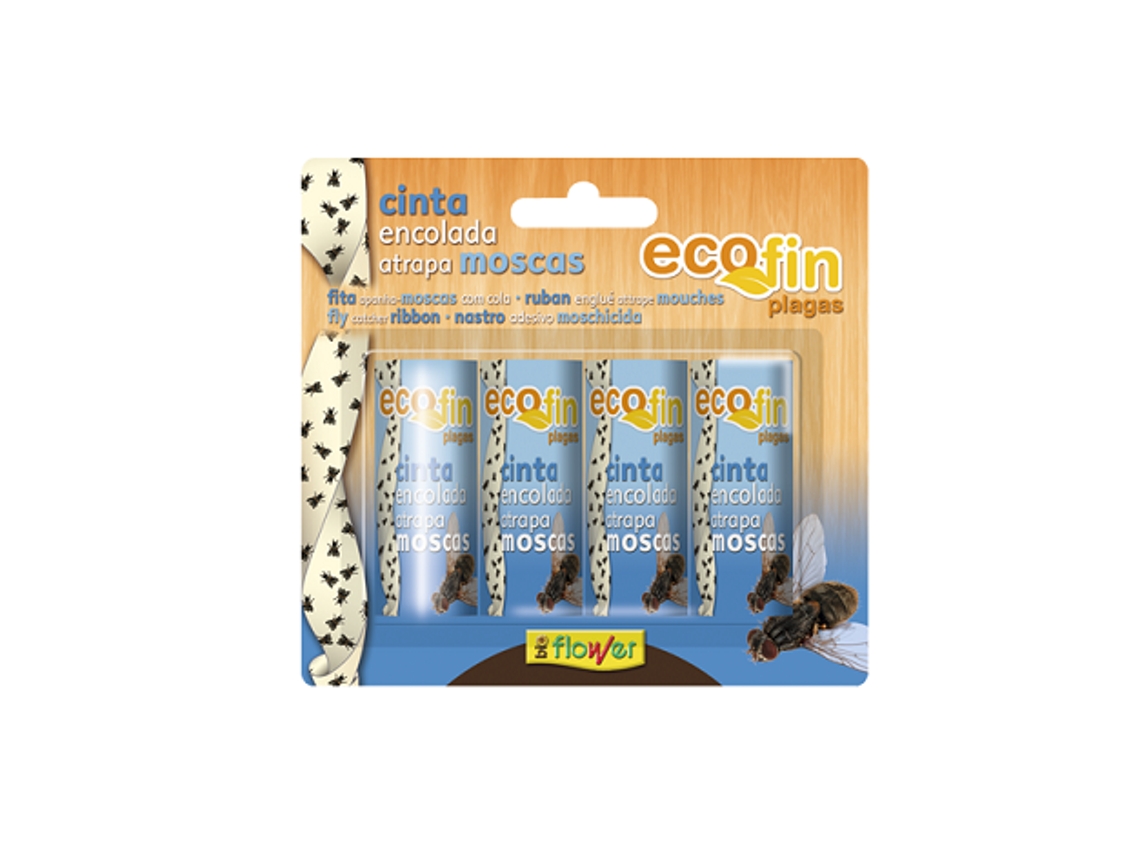Fita Colada FLOWER Ecofin para Moscas 4 Fitas