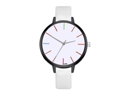 Reloj De Pulsera Analógico De Aleación Para Mujer Con Esfera Redonda, Movimiento De Cuarzo, Blanco, Moderno.