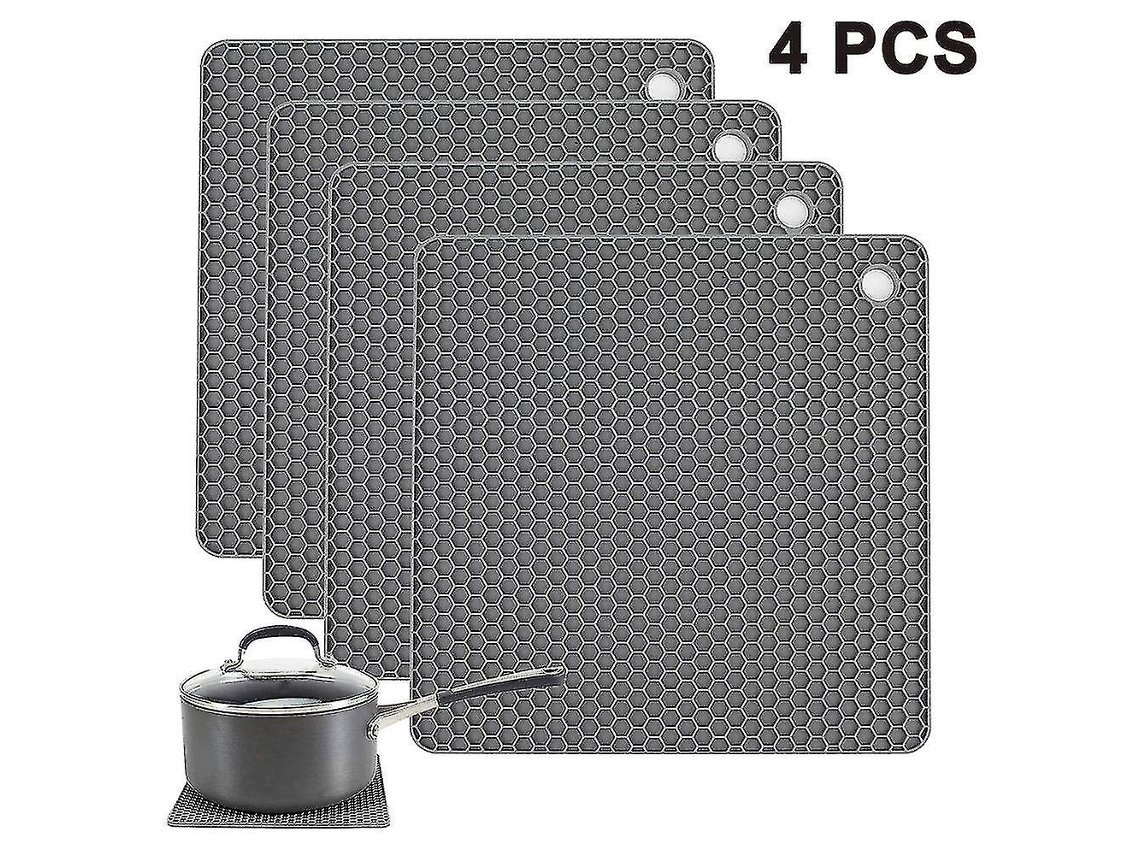 Rebe-4pcs Alfombrillas De Silicona Cuadrada De Grado Alimentario, Impermeable Y Antideslizante Estilo 2
