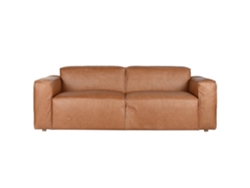 Sofa Piel 3 Plazas Cognac 214x94x77cm