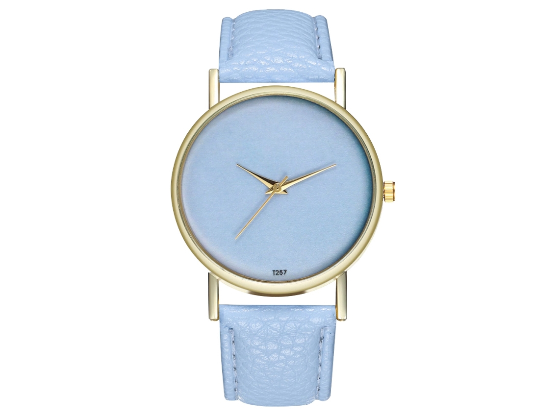 Reloj De Pulsera Unisex Moda Cuarzo Ocio Azul Claro Zhoulianfa