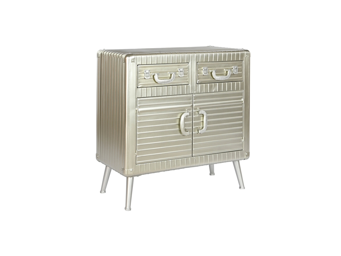 Aparador Metal Mdf Plateado 80x39x82cm