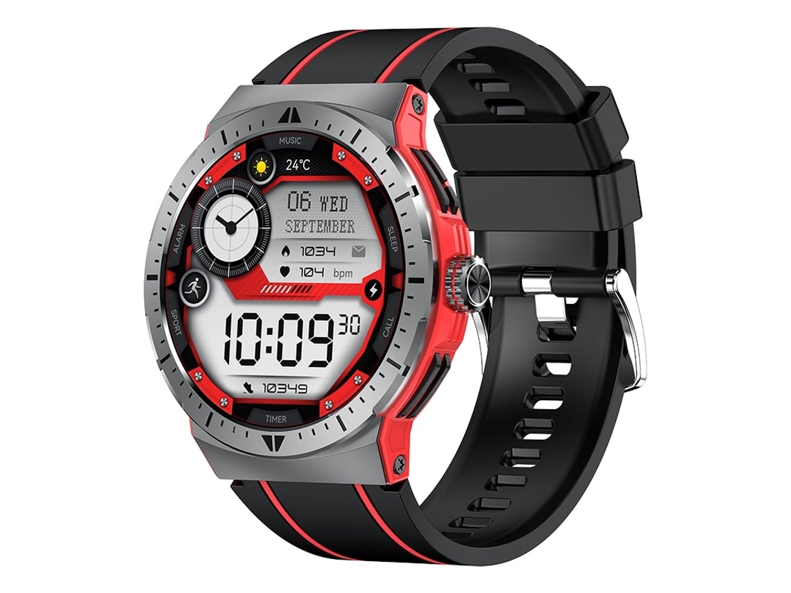 Reloj inteligente Yunzii Red con llamadas Bluetooth, pantalla AMOLED de 1,43 pulgadas y múltiples modos deportivos