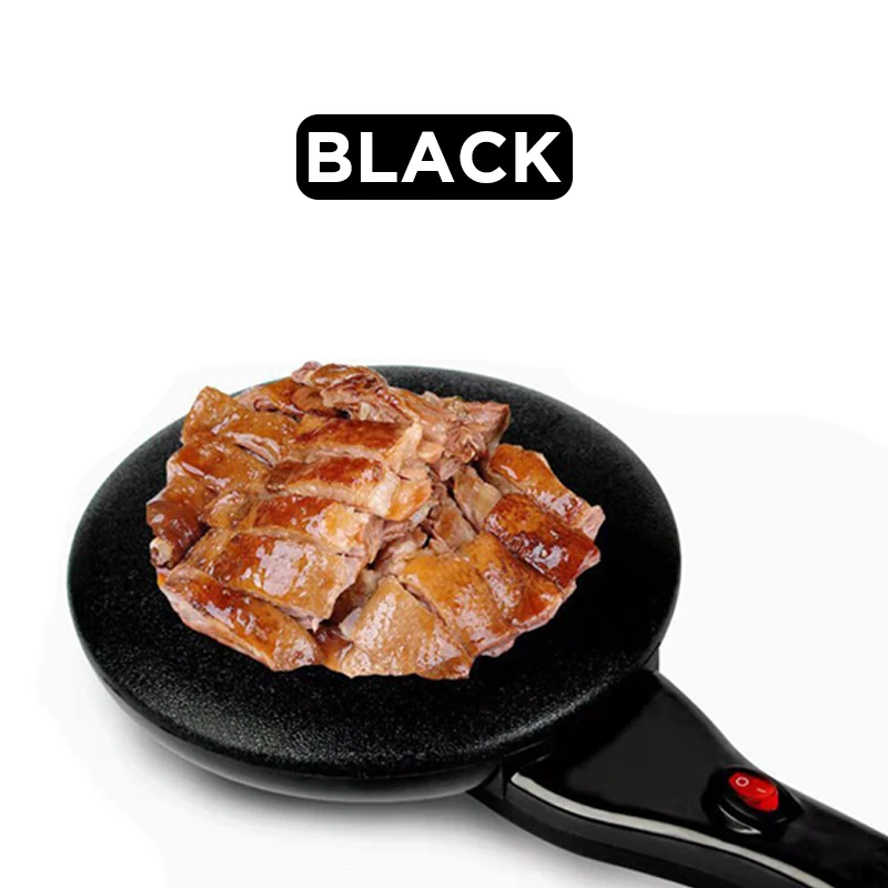(Negro, 220 V) Crepera eléctrica, molde para pizza, sartén antiadherente, molde para pasteles