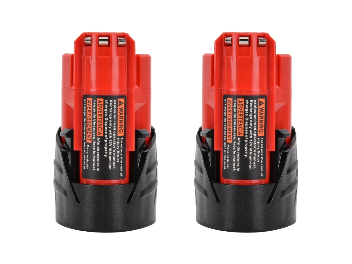 2 Baterías De Iones De Litio De Larga Duración De 12 V Y 2500 Mah Para Milwaukee M12 48-11-2401