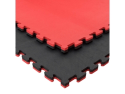 Tatami Puzzle 9 PIEZAS (9m² ) Esterilla Goma Espuma Tatami Suelo para Gimnasio Ideal Artes Marciales 1m x 1m x 2,5cm Rojo/Negro
