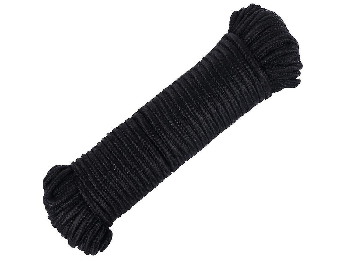 2026-cuerda De Nylon Polipropileno 90 Pies 7mm Para Bandera Camping Senderismo Nudo Interior Exterior Negro