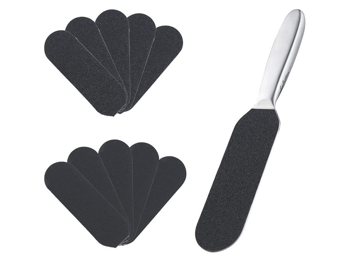 Lima Profesional Para Pies Y Removedor De Callos Para Piel Endurecida Con 10 Recambios De Cuchillas De Doble Filo Gratis.