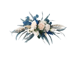 Decoración floral artificial azul pavo real para bodas
