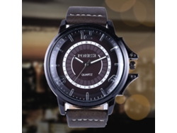 Elegante Reloj De Pulsera Informal De Cuero Para Hombre Con Movimiento De Cuarzo (gris)