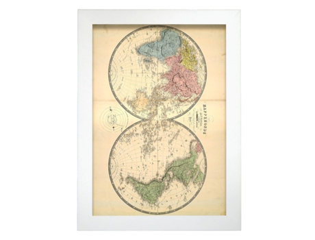 NACNIC Pósters Geográficos En Estilo Vintage. Mapamundi En Hemisferios. Ilustraciones De Antiguos Mapamundis En Tonos Sepia. Tamaño A3, Sin Marco.