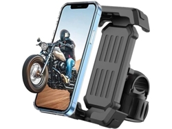 Soporte para teléfono para bicicleta con manejo con una sola mano, rotación de 360° y sistema de liberación rápida para motocicletas y scooters (negro)