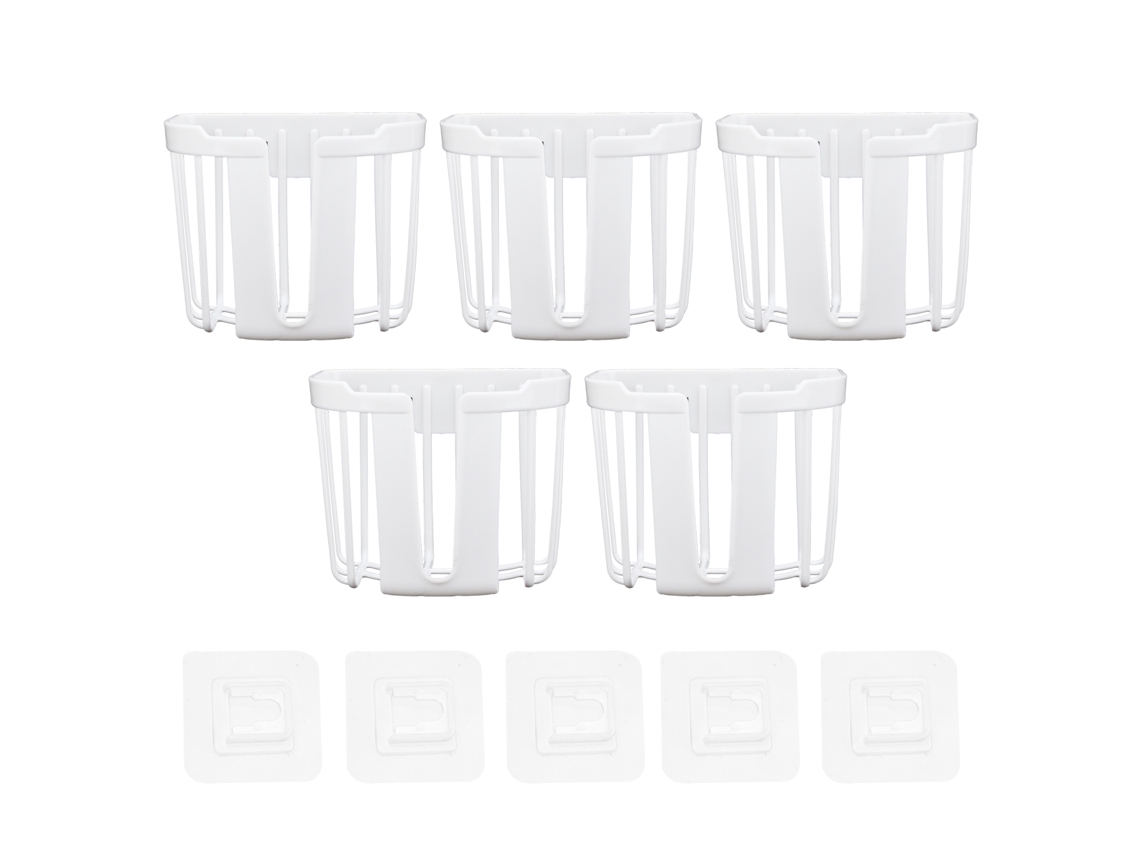 5 Soportes Adhesivos Para Rollo De Papel Higiénico, Diseño Hueco, Plástico Blanco, No Requieren Perforación, Para Baño Y Cocina.