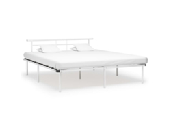 Estructura De Cama Sin Colchón Metal Blanco 200x200 Cm