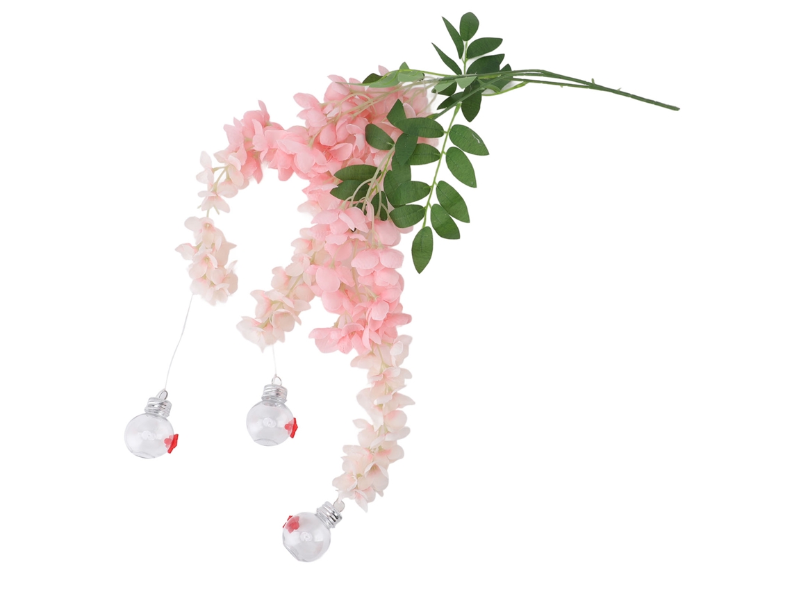 Comedero para colibríes Primerox con flor de glicina de plástico rosa a prueba de fugas