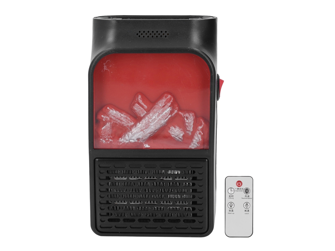 Mini Calefactor Eléctrico Enchufable Con Llamas Simuladas, Luces Led Y Control Remoto Para Uso En Interiores, 110 V Ee. Uu.