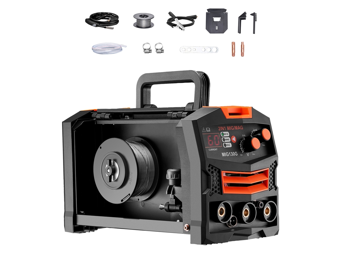 Soldador MIG con núcleo fundente 2 en 1 Succebuy 130 A sin gas/gas para 8 mm o menos o igual a 8 mm