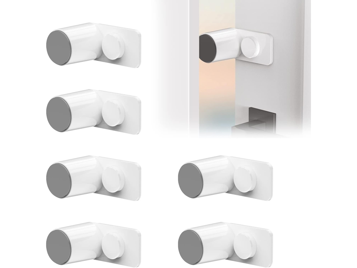 6 protectores de puerta blancos antipinzamiento, 2 posiciones, seguridad infantil ZYBLSSBB