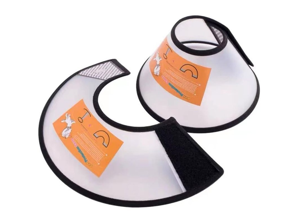 Protector Collar Ajustable para Mascotas Talla S Blanca Antimordidas y Cojas Heridas