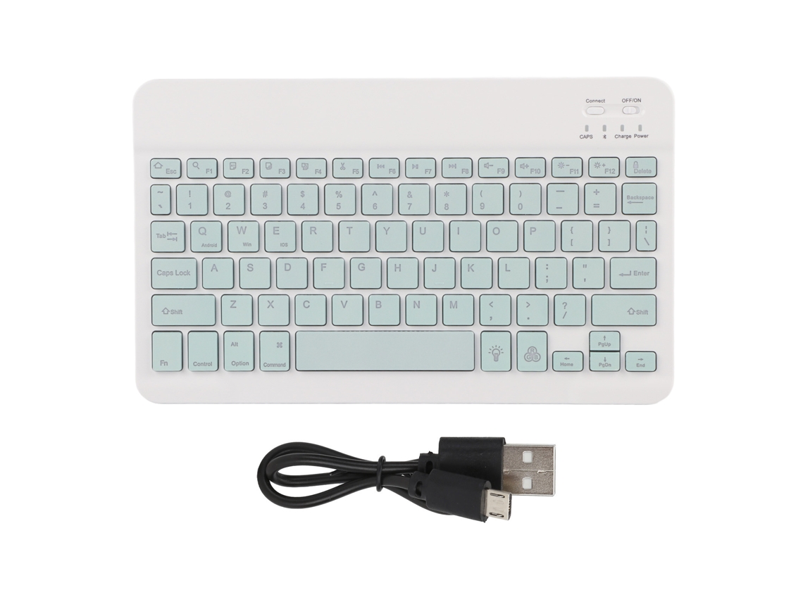 Teclado Inalámbrico Bluetooth Ultrafino Con Retroiluminación Rgb Para Tabletas, Teléfonos Móviles Y Ordenadores (verde Claro)
