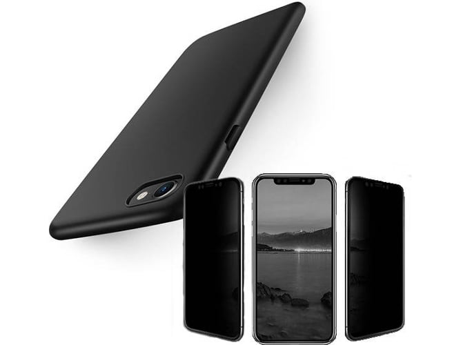 Kit Funda y Protector Privacy iPhone 7, 8 SlimShield Negro