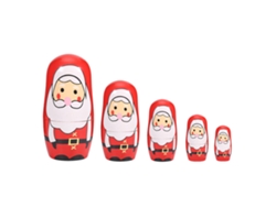 5 Muñecas Matryoshka De Madera Pintadas A Mano, Estilo Nido, Para Navidad, Con Diseño De Papá Noel. Decoración Pequeña Para El Hogar.