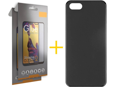 Kit Funda + 2 Protectores de Pantalla Alcatel 1V 2019 SKYHE Full Liso (Negro)