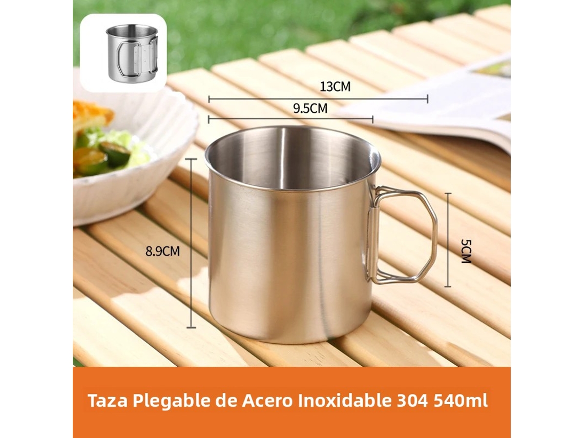 Juego de vasos plegables de acero inoxidable MDUG 304 de alta calidad (540 ml)