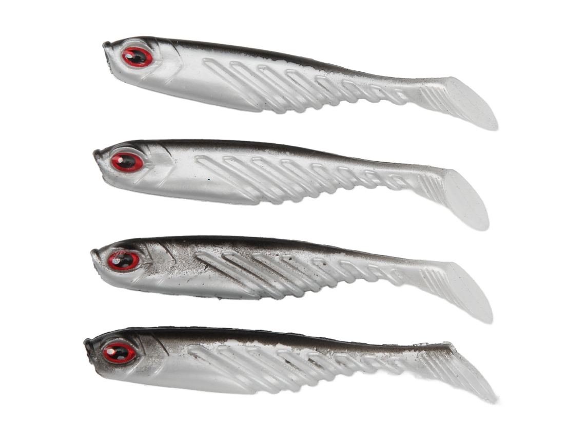 2026rebe-4pcs Señuelo Artificial T Tail Ar48 75mm/3.2g Bicolor Para Pesca, Cebo Suave Wobbler Tackle Negro Blanco
