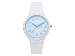 Reloj De Pulsera Clásico De Cuarzo Con Correa De Silicona Para Estudiantes Moda Redondo Blanco