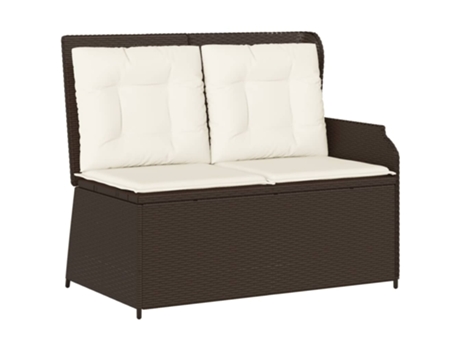 Sillón reclinable de jardín VIDAXL con cojines ratán sintético marrón