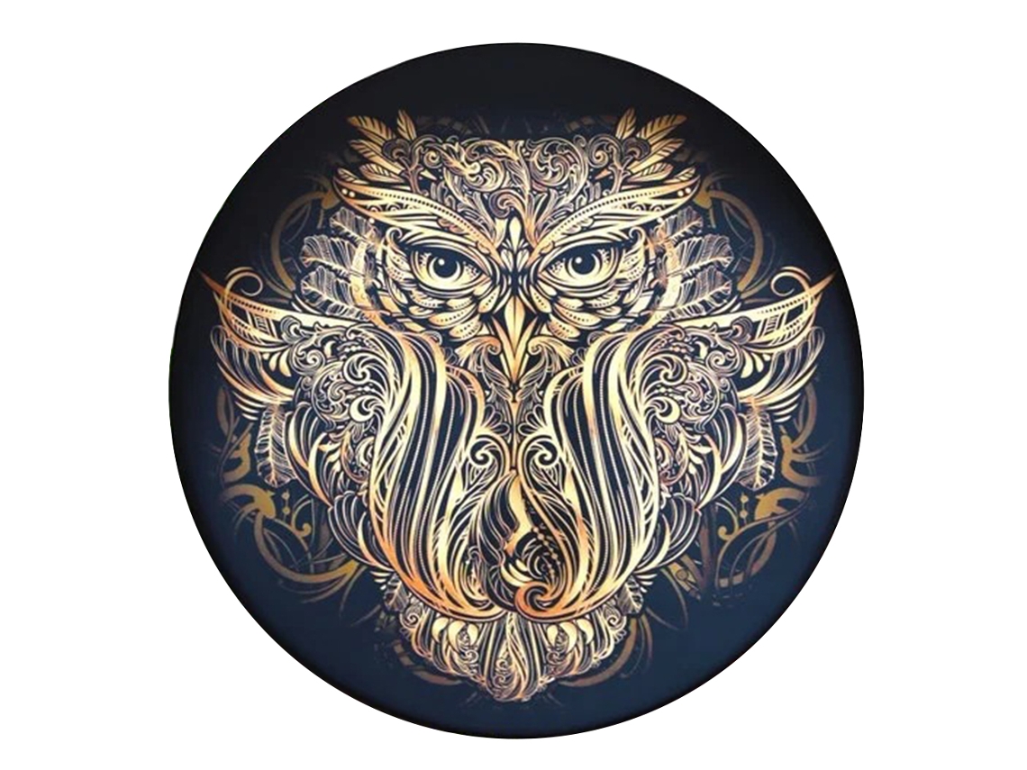 Tapa de taza de acero inoxidable con diseño de oso, superficie brillante, borde redondeado y resistente al polvo.