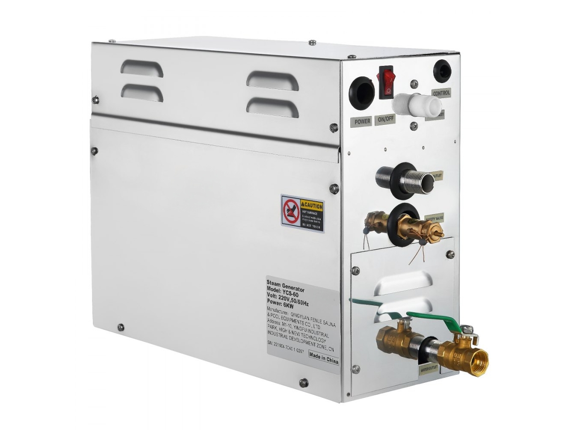 Generador de vapor de 6 Kw para sauna, baño turco y spa doméstico con panel digital Tekmaquinas