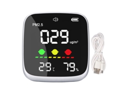 Medidor Portátil De Alta Precisión Para La Calidad Del Aire Pm2.5 Con Detector De Temperatura Y Humedad Para Uso Doméstico.