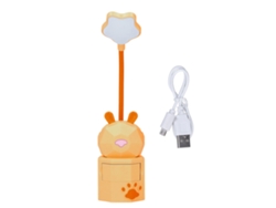2026-lámpara De Escritorio Para Niños Conejo Cartooon Luz Caliente Flexible Usb Cargable Duradera Con Caja De Almacenamiento Amarilla