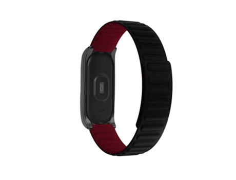 Correa de Silicona magnético para Xiaomi Mi Band 5/6/7 - vino negro/rojo