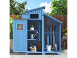 Casita De Jardín Pequeña De Madera Azul, 124x46x174cm
