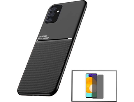 Kit Funda Magnetic Lux y Anti-Spy 5D Full Cover Samsung Galaxy M52 5G PHONECARE Negro