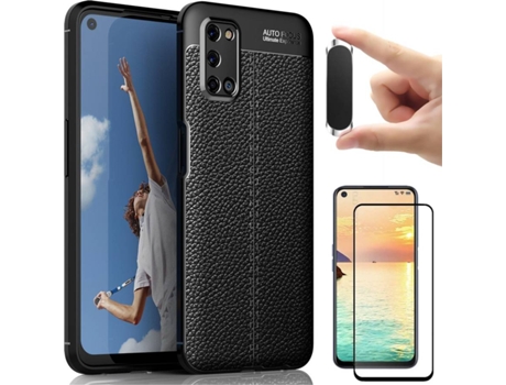Carcasa, Protector y Soporte Oppo A72 Rugged Leather Negro