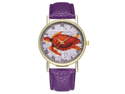 Reloj De Pulsera De Cuarzo Para Estudiantes Con Correa De Poliuretano Y Escala De Números Romanos (morado)