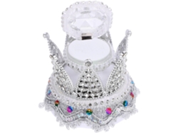 Anillos Plástico Plateado Forma Corona Ligera Compacta Ideal Bodas Eventos Especiales Diseño Delicado