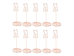 10 Soportes Metálicos Para Números De Mesa Con Baño De Oro Rosa Y Clip Resistente Para Bodas, Fiestas Y Oficinas.