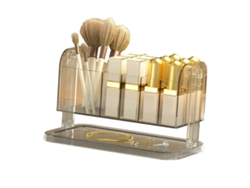 Caja De Almacenamiento Giratoria Transparente Para Barras De Labios, Brochas De Maquillaje Y Cosméticos.
