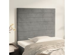 Cabeceros 2 Unidades De Terciopelo Gris Claro 90x5x78/88 Cm