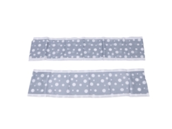 Forro De Malla Transpirable Para Cuna, 2 Piezas, Para Cunas Estándar De Tamaño Completo, Color Gris Con Lunares.