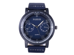 Reloj Zhoulianfa Para Hombre De Piel Sintética Con Pantalla Redonda Grande - Azul