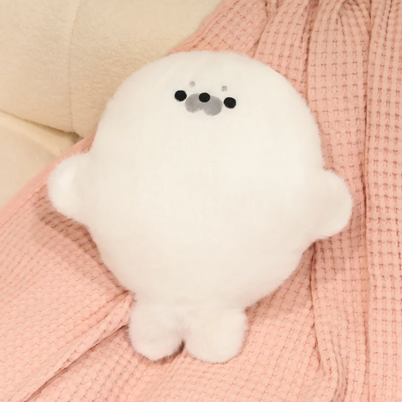 (branco, 35x40cm) Pelúcia De Foca Gordinha De Desenho Animado, Almofada Macia E Confortável Para Aquecer As Mãos.