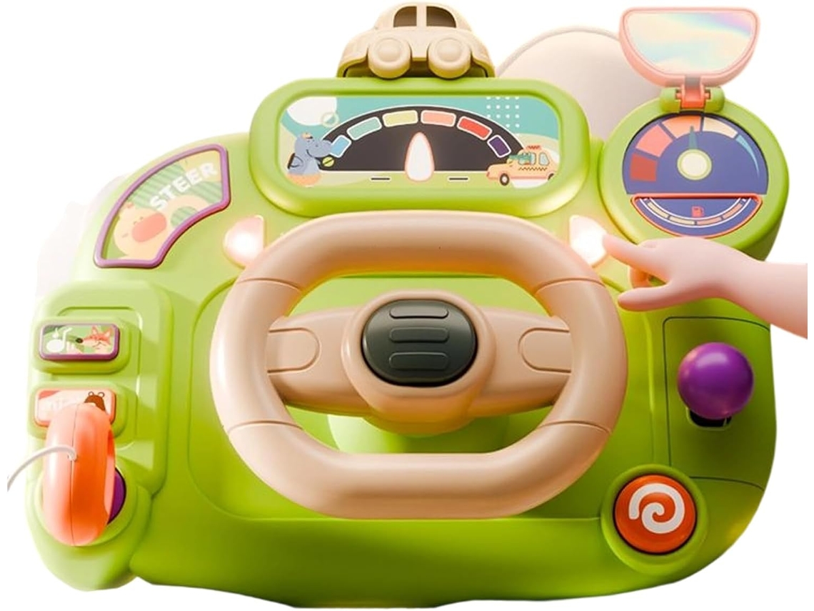 Volante de juguete interactivo con simulación de dirección, divertido volante Vayotoy