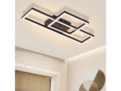 Lámpara de techo LED para sala de estar, 20 W, blanco cálido, diseño moderno, cuadrada, negra, Nettlife