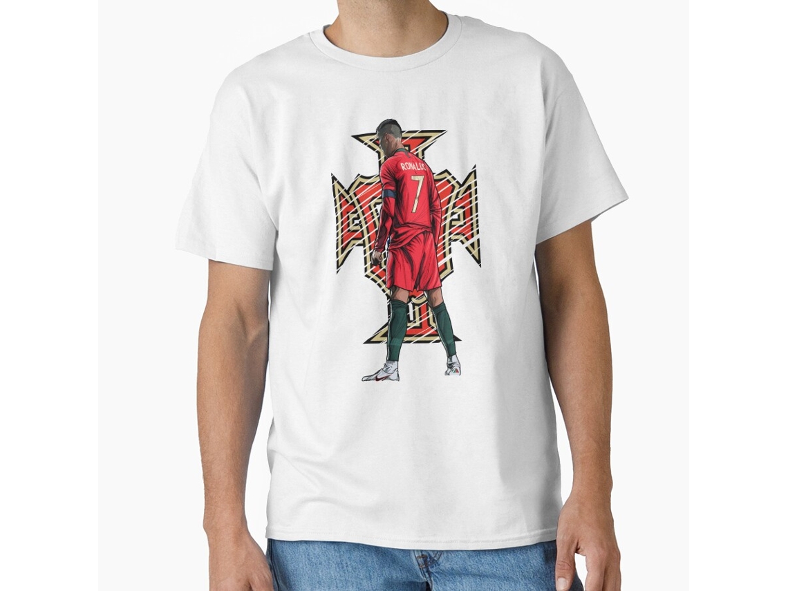 Camiseta Rockinstone Cristiano Ronaldo Portugal Logo Classic Unisex For Football Fans-(m)